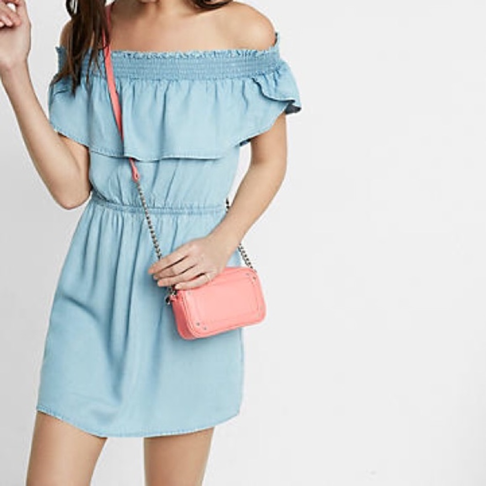 Denim Off The Shoulder Dress